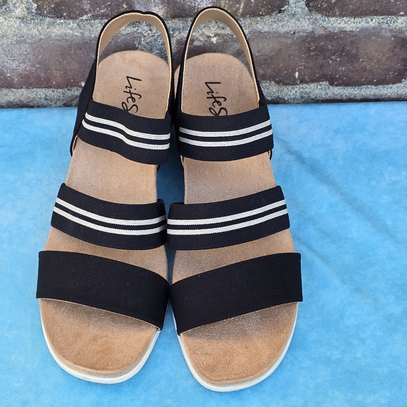 Lifestride Sunshine Strappy Wedges Sandals Sz 10 - Picture 5 of 10